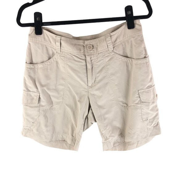 Columbia Womens Sandy River Cargo Shorts Nylon Beige 8 - Picture 1 of 5